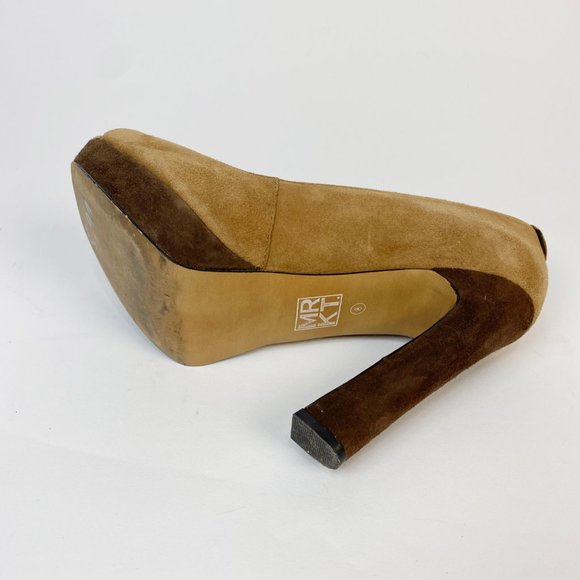 MRKT Platform Suede Open Toe Heels! Size 8 - Picture 8 of 8